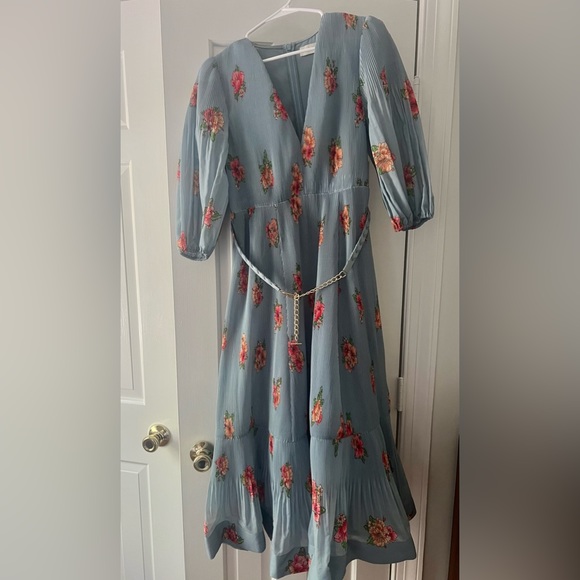 Zimmermann pleated floral midi dress with belt NWT AU Size2 /US Size 8 - Picture 8 of 11